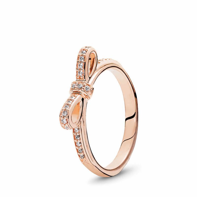 Pandora Rose™ Sparkling Bow Stackable Ring Online NZ (495027-OKQ)